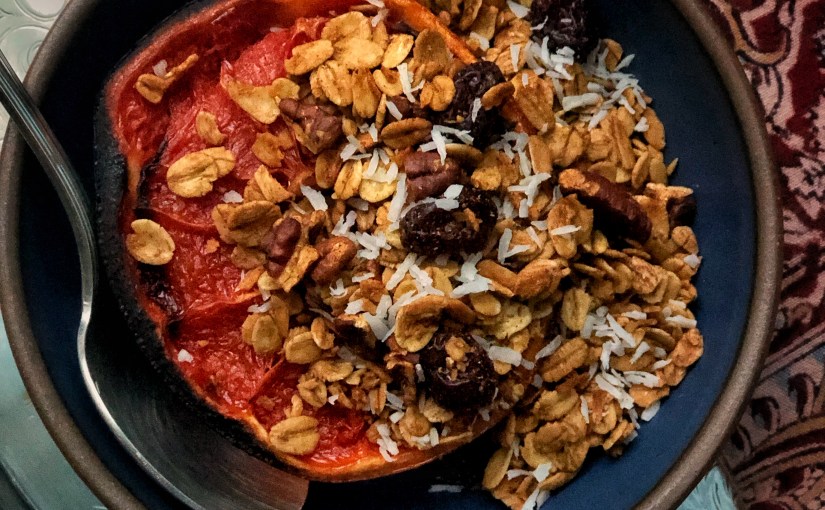 haftanın keyfi…fırınlanmış greyfurt ve ev yapımı&nbsp;müesli